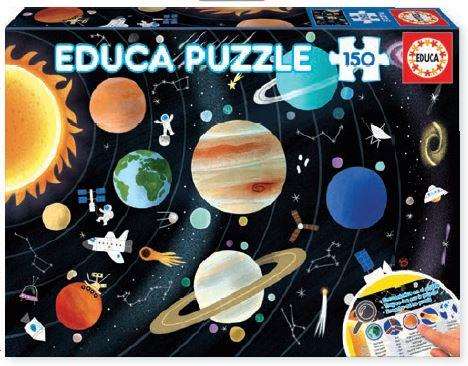 Educa Puzzle 150 Pièces Système Solaire - Pour Enfants de 6 à 8 Ans - Langues : Espagnol, Anglais