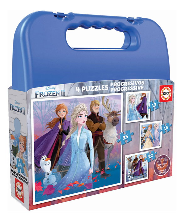Frozen - Malette de Puzzles Progressifs 12, 16, 20, 25 Pièces - La Reine des Neiges 2 - Enfant 3+ - Développe Concentration et Motricité Fine - Version Espagnole - Réf. 18114 Frozen - Malette de Puzzles Progressifs 12, 16, 20, 25 Pièces - La Reine des Neiges 2 - Enfant 3+ - Développe Concentration et Motricité Fine - Version Espagnole - Réf. 18114