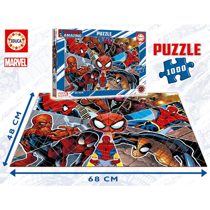 Educa Puzzle 1000 Pièces Spider-Man Beyond Amazing 19487 - Puzzle Adulte avec Image Marvel - Dimensions 68 x 48 cm - À partir de 14 Ans