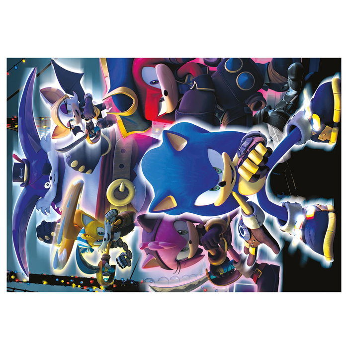 Educa Puzzle Sonic 300 Pièces Neon - Brille dans le Noir - 40 x 28 cm - Puzzle Educatif pour Enfants à Partir de 8 Ans