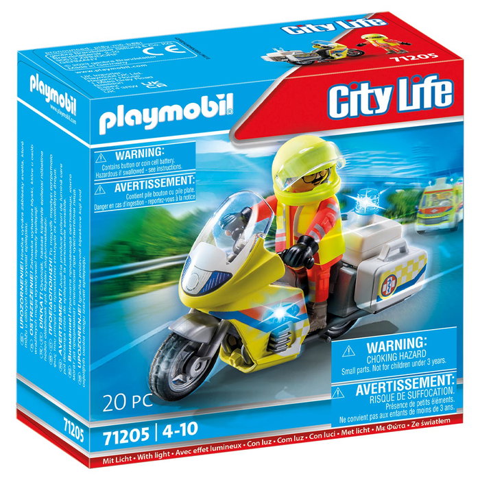 Playmobil 71205 Urgentiste avec moto et effet lumineux