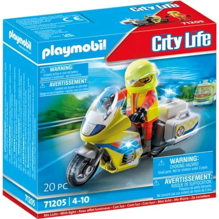 Playmobil 71205 - Set Urgentiste avec Moto, City Action Les Secouristes - Effet Lumineux - 20 Pièces - Jouet Enfant Dès 4 Ans Playmobil 71205 - Set Urgentiste avec Moto, City Action Les Secouristes - Effet Lumineux - 20 Pièces - Jouet Enfant Dès 4 Ans