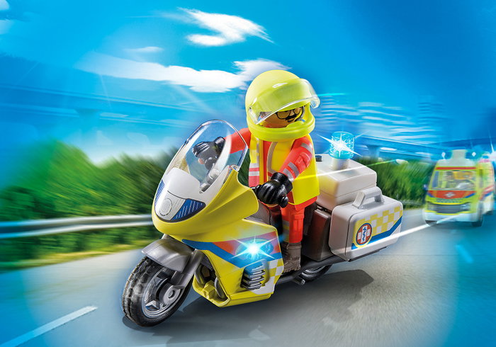 Playmobil Moto de secours avec effet lumineux 71205 City Life