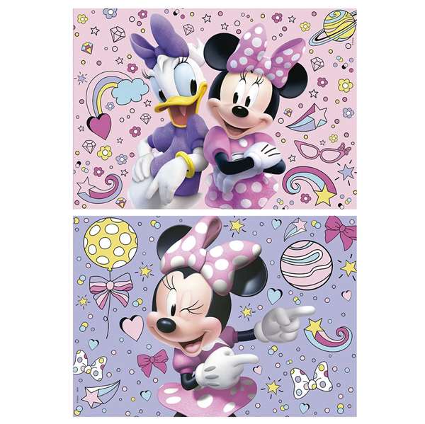 Educa Puzzle Minnie - Coffret de 2 Puzzles de 48 Pièces Chacun - Langue Espagnol et Anglais - Pour Enfants de 4 à 6 Ans