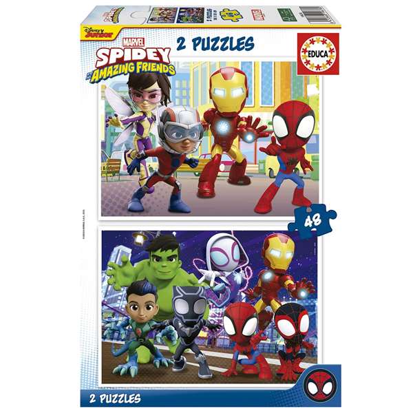Educa Puzzle 2x48 pièces Spidey et ses incroyables amis - Puzzle double pour enfants de 4 à 6 ans