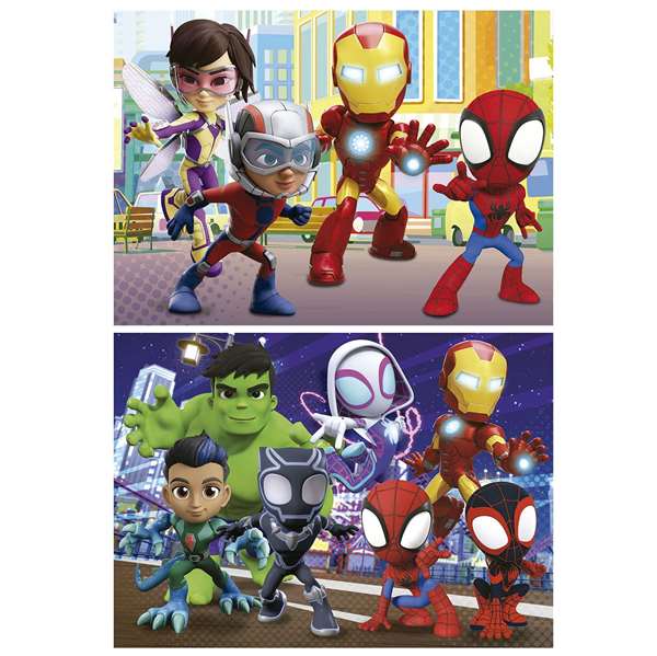 Educa Puzzle 2x48 pièces Spidey et ses incroyables amis - Puzzle double pour enfants de 4 à 6 ans