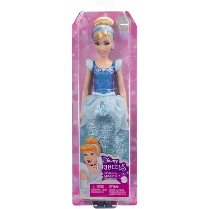Disney Princess Cendrillon Poupée 29 cm HLW06 avec robe bleue pailletée, diadème et chaussures - Mattel Disney Princess Cendrillon Poupée 29 cm HLW06 avec robe bleue pailletée, diadème et chaussures - Mattel
