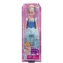 Disney Princess Cendrillon Poupée 29 cm HLW06 avec robe bleue pailletée, diadème et chaussures - Mattel