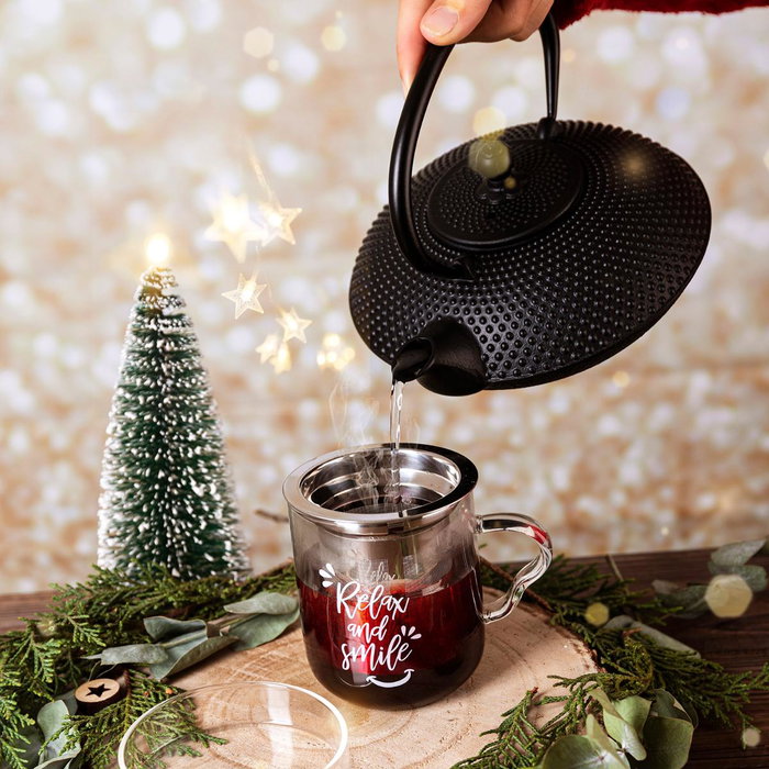 Quid Théière Aissa en Fer Noir 80 cL avec Filtre Inox pour Induction Vitrocerámica