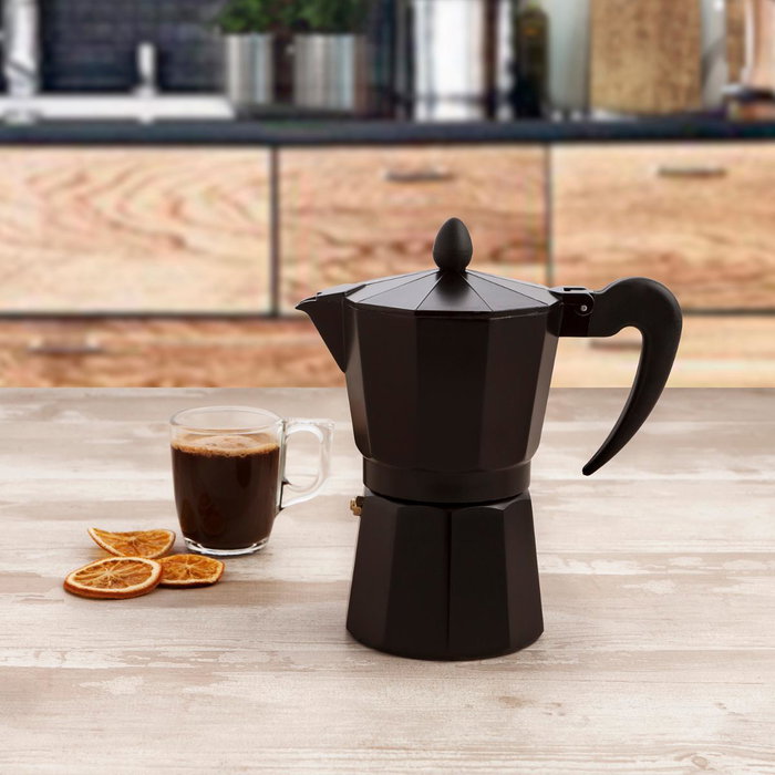 Quid Cafetière Alumunio Black Coffee 12 Tasses Noir Compatible Induction Gaz Vitrocéramique Électrique Quid Cafetière Alumunio Black Coffee 12 Tasses Noir Compatible Induction Gaz Vitrocéramique Électrique