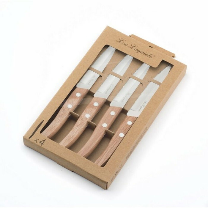 Amefa Set de 4 Couteaux de Cuisine Forest Madera, Acier Inoxydable et Bois, 21.5 cm Amefa Set de 4 Couteaux de Cuisine Forest Madera, Acier Inoxydable et Bois, 21.5 cm