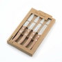 Amefa Set de 4 Couteaux de Cuisine Forest Madera, Acier Inoxydable et Bois, 21.5 cm