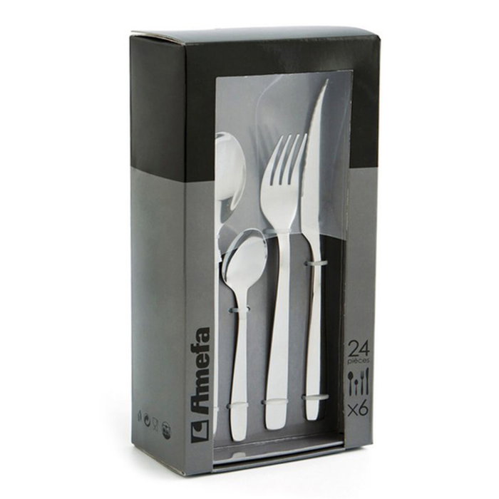 Amefa Set 24 Couverts Inox Finition Brillo Modèle Hotel 27 cm