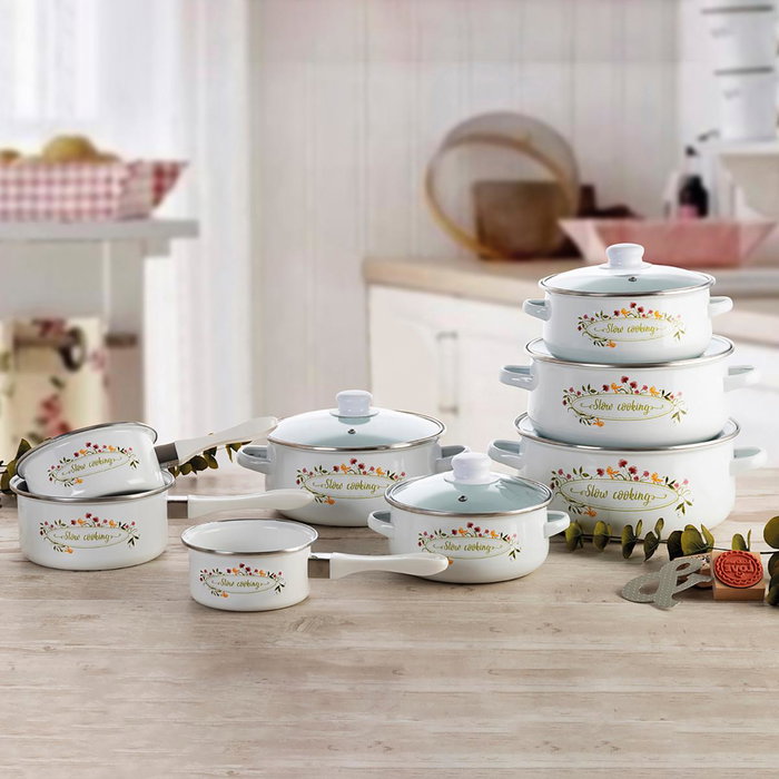 Quid Casserole en Acier Émaillé Memory 20 cm - Antiadhésive, Compatible Vitro, Électrique, Gaz - Multicolor