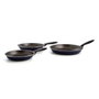 Quid Set de 3 poêles en aluminium Nuit 20-24-28 cm, antiadhésives, avec poignées ergonomiques pour tous feux