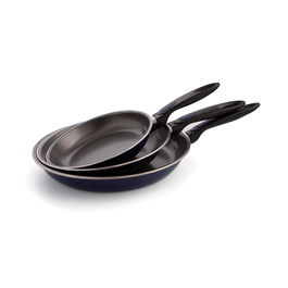 Quid Set de 3 poêles en aluminium Nuit 20-24-28 cm, antiadhésives, avec poignées ergonomiques pour tous feux