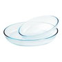 O Cuisine Lot de 2 Plats Ovale en Verre Borosilicate pour Four 40x29x9 cm