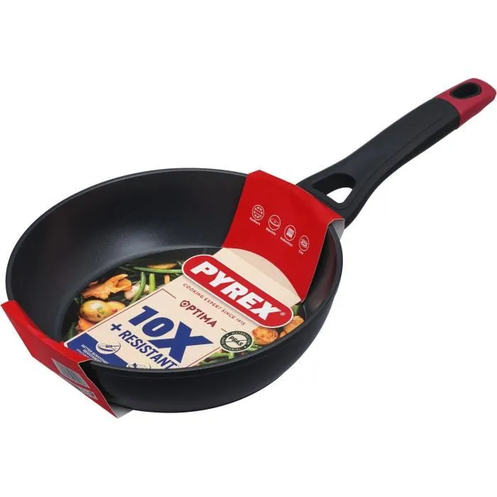 Pyrex 1455026 - Poêle Antiadhésive en Aluminium Forgé 26 cm, sans PFOA/PFAS, Poignée Froide, Compatible Tous Feux