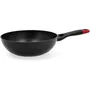 Pyrex Wok 1455021 en aluminium forgé avec revêtement antiadhésif sans PFAS, 28 cm, poignée froide et compatible tout type de plaque