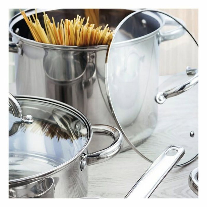 Quid Casserole avec couvercle en verre Métal Acier 30 cm Quid Casserole avec couvercle en verre Métal Acier 30 cm