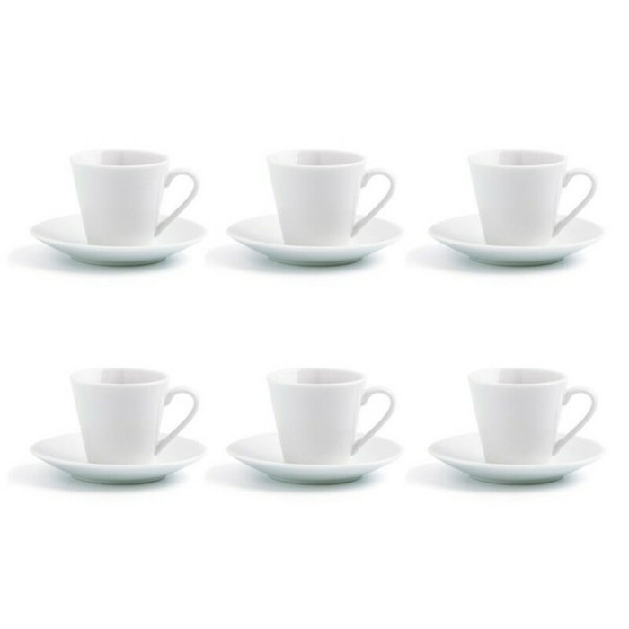 Quid Set 6 Tasses avec Soucoupe Porcelaine Renova Blanca 9 cL Quid Set 6 Tasses avec Soucoupe Porcelaine Renova Blanca 9 cL