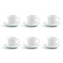 Quid Set 6 Tasses avec Soucoupe Porcelaine Renova Blanca 9 cL
