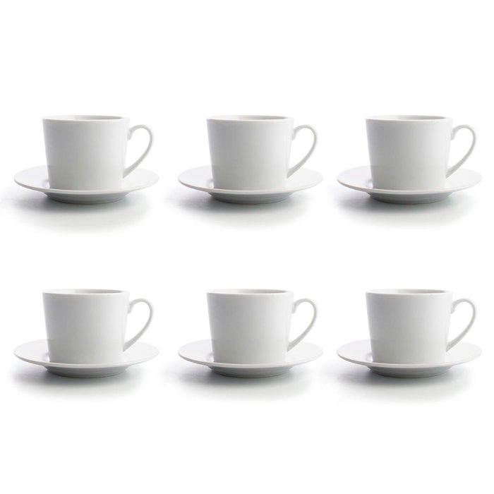 Quid Set de 6 Tasses et Sous-Tasses Renova Blanca Porcelaine 20 cL Quid Set de 6 Tasses et Sous-Tasses Renova Blanca Porcelaine 20 cL