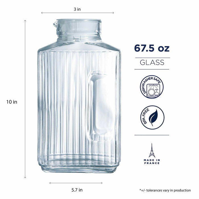 Luminarc Quadro Bouteille en Verre avec Bouchon 2L Transparente Luminarc Quadro Bouteille en Verre avec Bouchon 2L Transparente