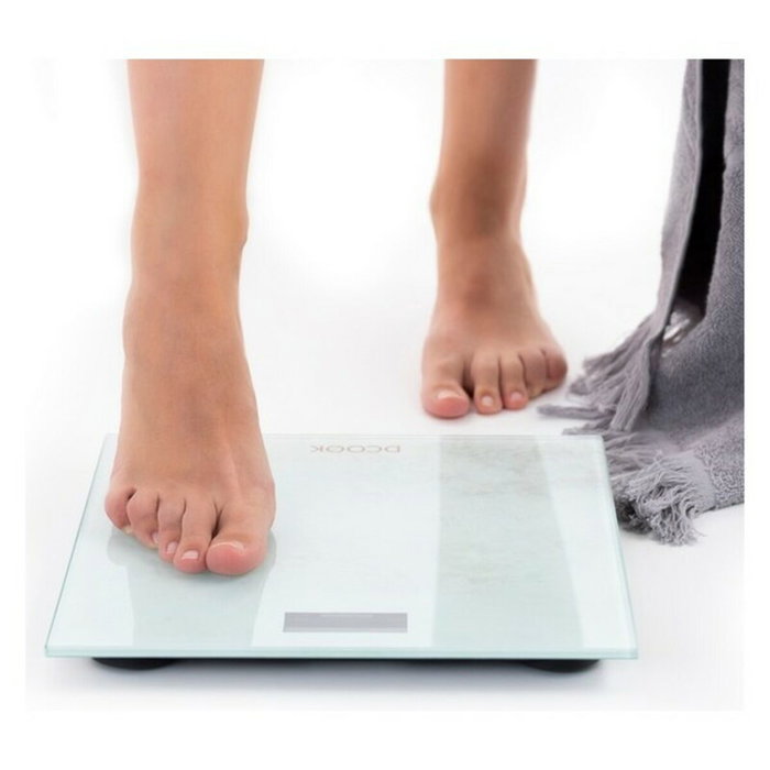 DCook Balance de Bain Gallery - Jusqu'à 180 kg, Verre Trempé 6mm, 28x28x2.5 cm DCook Balance de Bain Gallery - Jusqu'à 180 kg, Verre Trempé 6mm, 28x28x2.5 cm