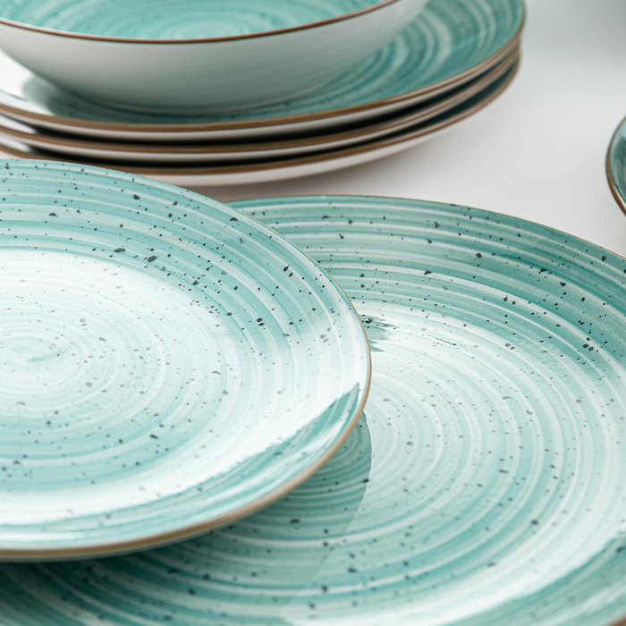 Service de Vaisselle Quid Montreal Céramique Turquoise Grès 18 Pièces