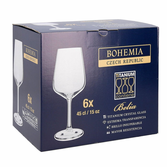 Bohemia Verres à Vin Cristal Belia 45 cL - Lot de 6 Bohemia Verres à Vin Cristal Belia 45 cL - Lot de 6