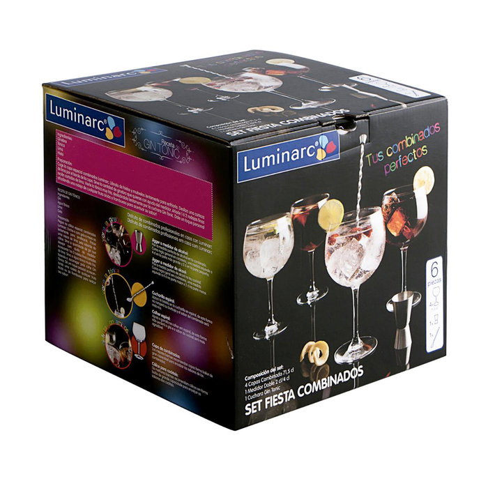 Luminarc Coffret Cocktail Multicouleur en verre 6 Pièces Luminarc Coffret Cocktail Multicouleur en verre 6 Pièces
