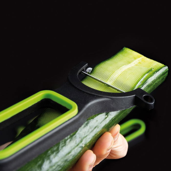 Quid Set de 3 Éplucheurs Veggy Vert Métal 19x10x5 cm