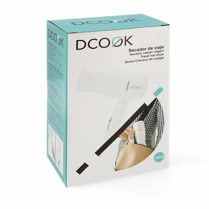 DCook Sèche-cheveux de Voyage Gallery 1400W Rose Pliable avec Concentrateur