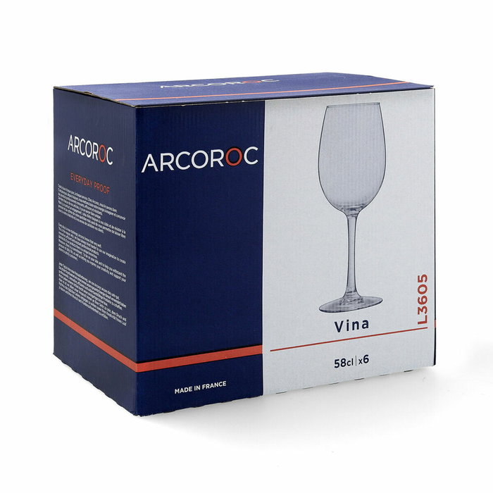 Arcoroc Verres à Vin Vina 58 cL - Lot de 6 en Verre Transparent