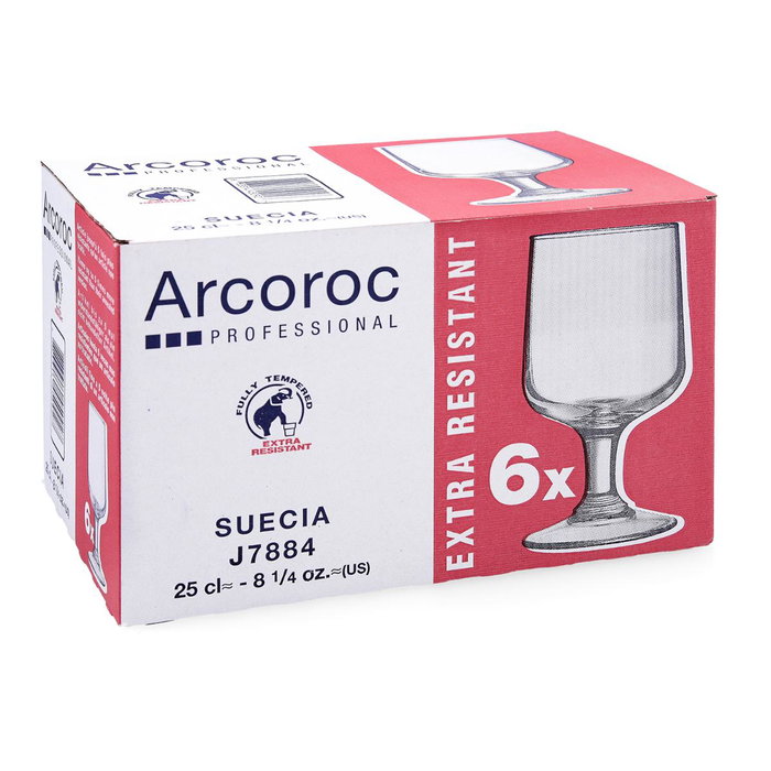 Arcoroc 6 Verres à Eau en Verre Trempé Suède 25 cL Arcoroc 6 Verres à Eau en Verre Trempé Suède 25 cL