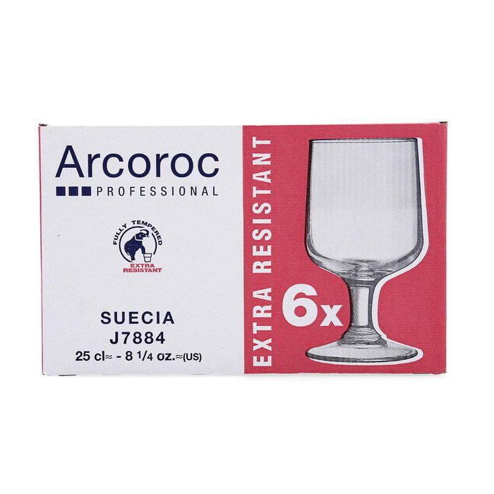 Arcoroc 6 Verres à Eau en Verre Trempé Suède 25 cL Arcoroc 6 Verres à Eau en Verre Trempé Suède 25 cL