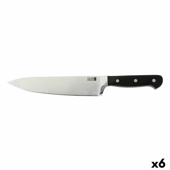 Quid Professional Couteau de Chef Inox Chef Black 20 cm Acier Inoxydable Noir (6 Unités)