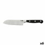 Quid Professional Couteau Santoku Inox Chef Black, Acier Inoxydable, Noir, 13 cm (10 Unités)