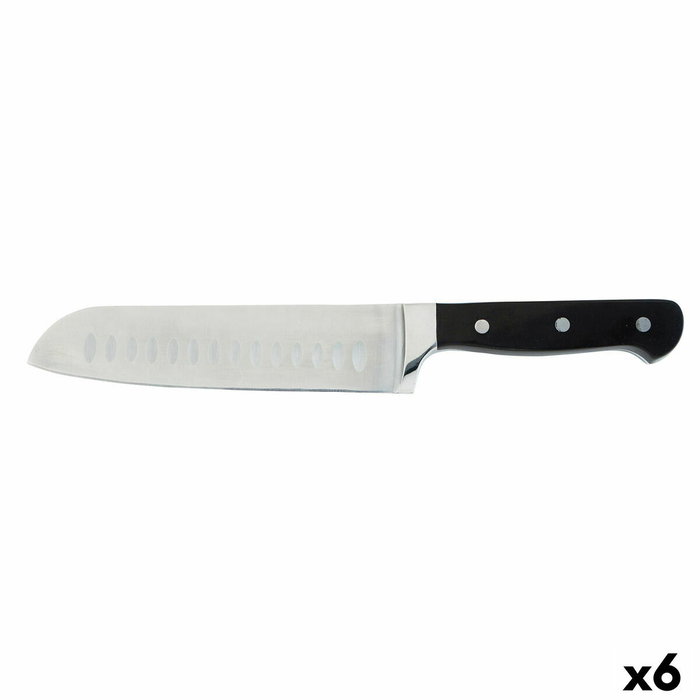 Quid Professional Couteau Santoku Black Noir Métal (Pack de 6)