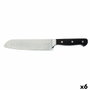 Quid Professional Couteau Santoku Black Noir Métal (Pack de 6)