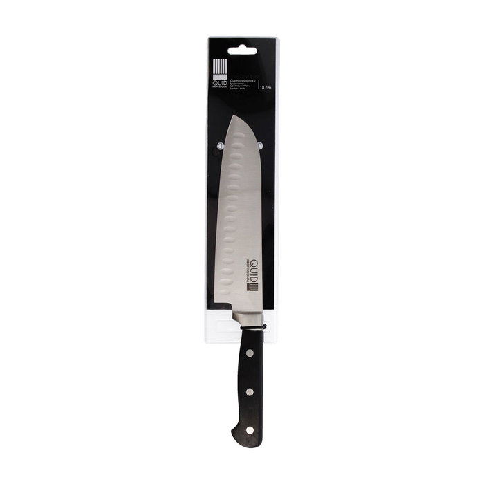 Quid Professional Couteau Santoku Black Noir Métal (Pack de 6)