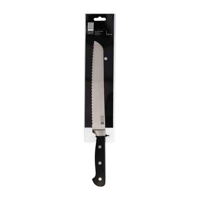 Quid Professional Couteau à Pain Inox Chef Black Acier Inoxydable 20 cm (6 Unités)