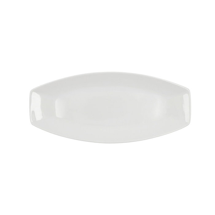 Quid Plat Ovale Gastro en Porcelaine 35.5x15.8x2.8 cm - Blanc, Lot de 6 Quid Plat Ovale Gastro en Porcelaine 35.5x15.8x2.8 cm - Blanc, Lot de 6