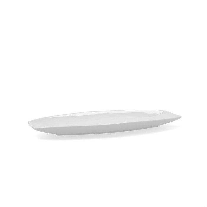 Quid Plat Ovale Gastro en Porcelaine 35.5x15.8x2.8 cm - Blanc, Lot de 6