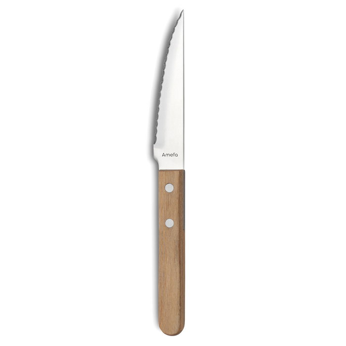 Amefa Couteau à Steak Acier Inoxydable Manche Bois 21 cm (12 Unités) Amefa Couteau à Steak Acier Inoxydable Manche Bois 21 cm (12 Unités)