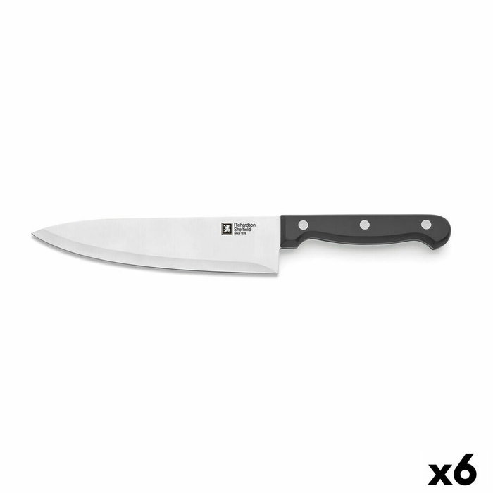 Richardson Sheffield Couteau de Cuisine Artisan en Acier Inoxydable, Lame 17,5 cm, Manche Soft Touch, Lot de 6