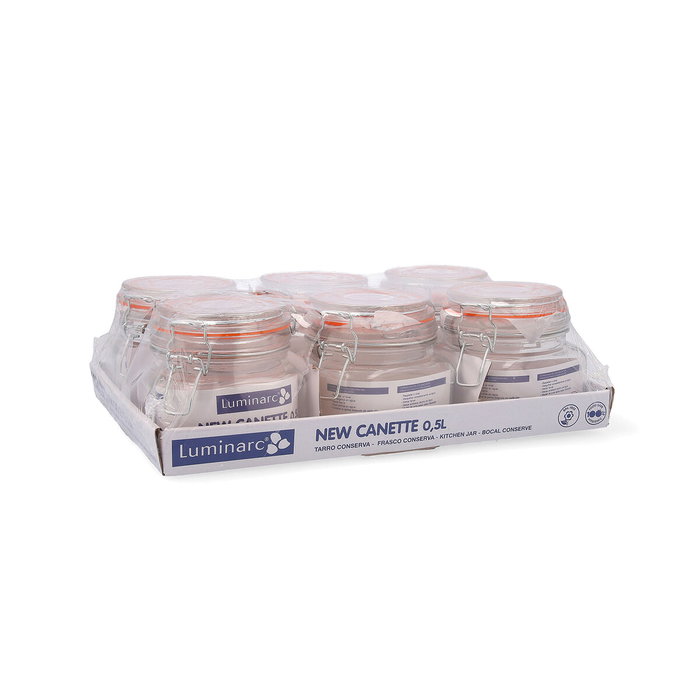 Quid Tarro Hermético Vidrio New Canette 0,5 L - Lot de 6