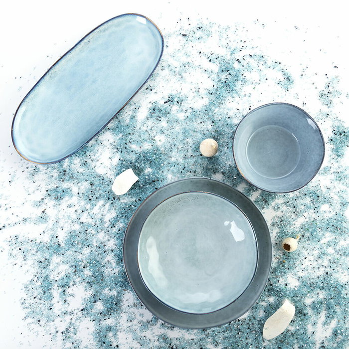 Quid Plat Oval Boreal en Céramique 36x16 cm - 2 Unités