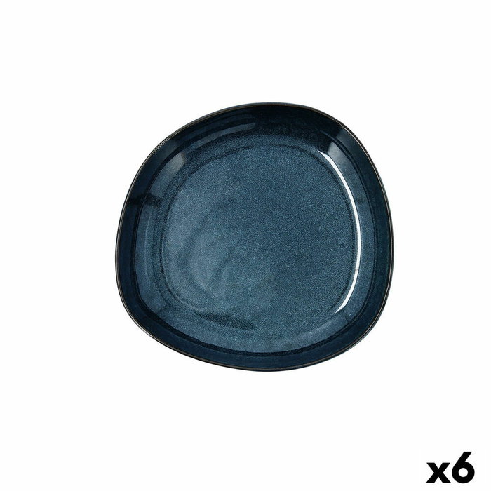 Bidasoa Assiette Creuse Céramique Ikonic Bleu Brillant 20,5x19,5x3,3 cm (6 Unités)